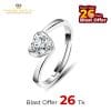 Silver Plated Angel Kiss Heart-shaped Crystal Adjustable Ring-Limited